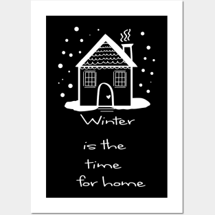 Winter quotes with cute home design Posters and Art